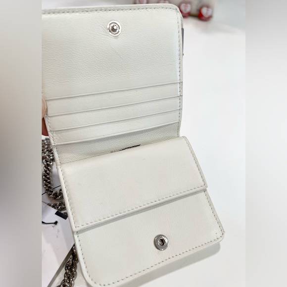 Balenciaga Cash Mini Wallet on Chain in white grained calfskin - Picture 10 of 12